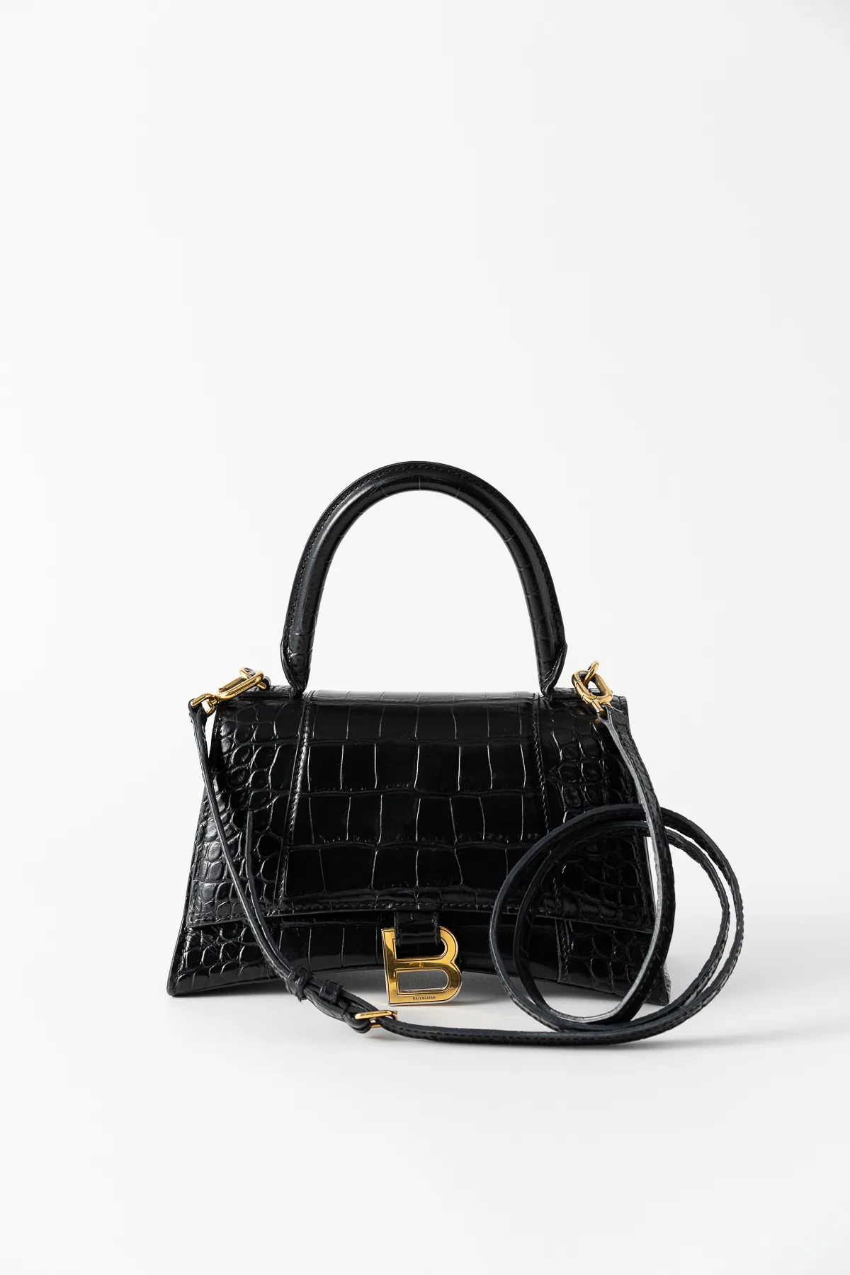 Geantă Balenciaga Mini Hourglass Croc | LA VESTIMENTA